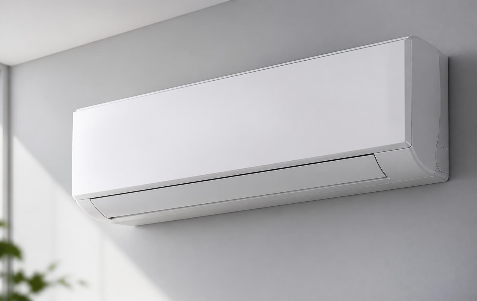 Modernes Klima-Innengerät in einem hellen Wohnraum
